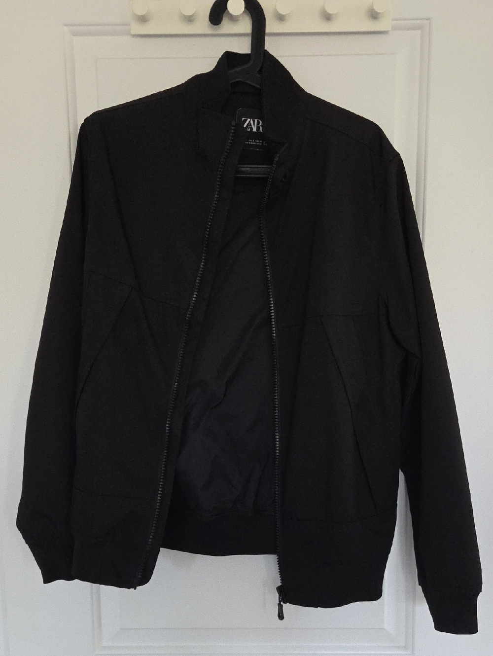 Zara Black Technical Bomber Jacket